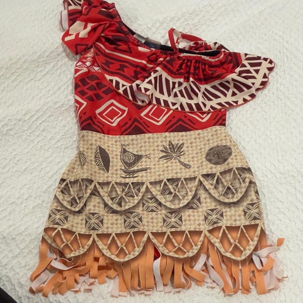 Disney Aulani Red Moana size 6 (runs small like a 5) Patterned Swimwear onepiece - Picture 4 of 4